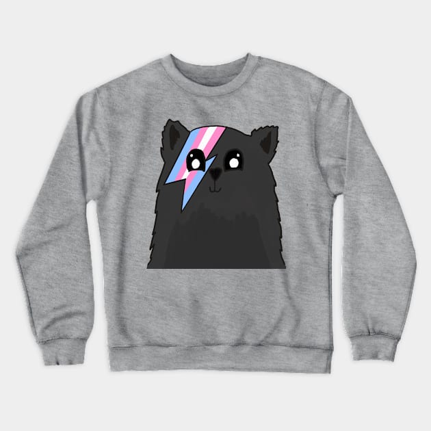 Transgender Pride Flag Kitty Crewneck Sweatshirt by nonbeenarydesigns